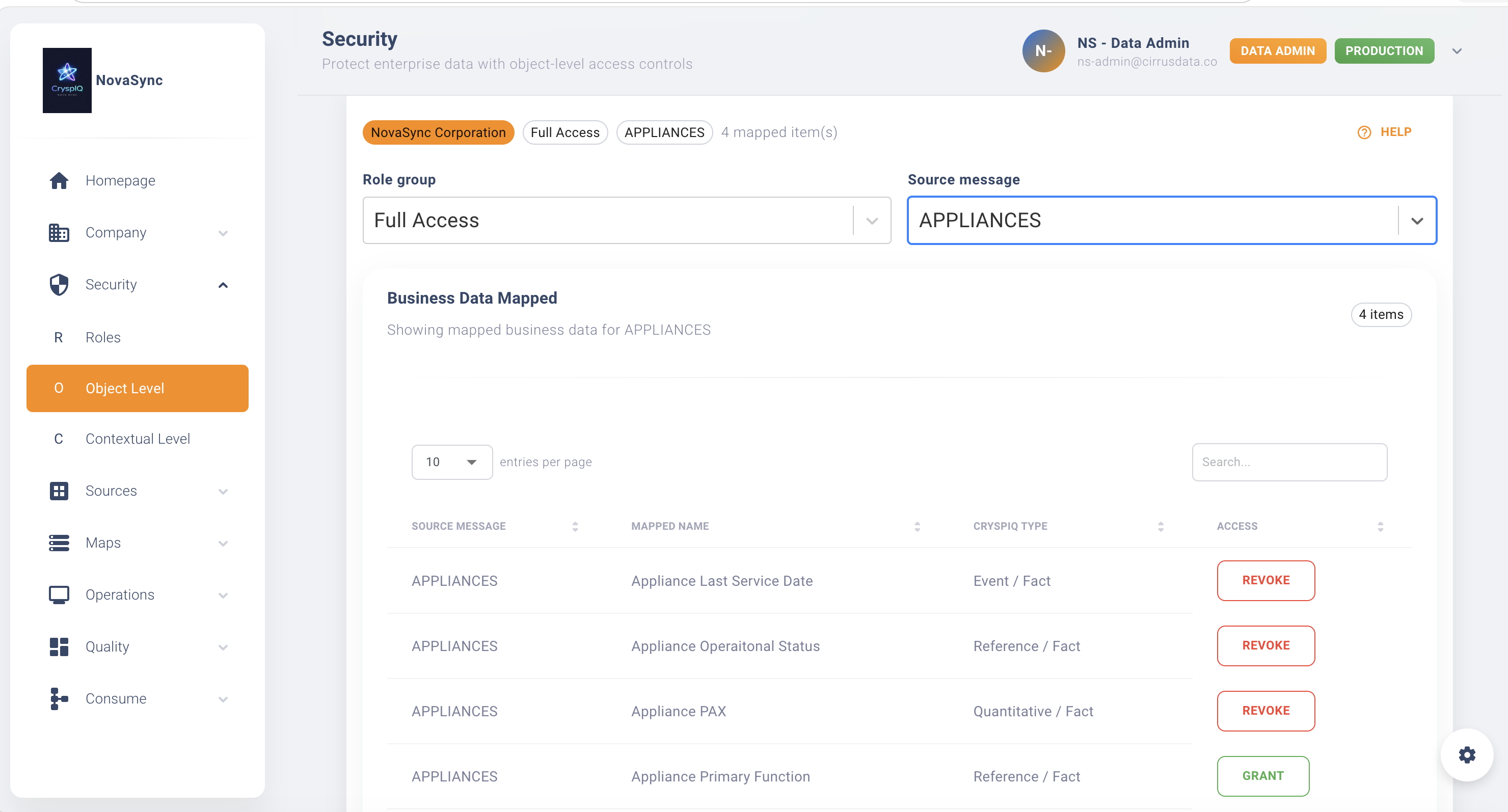 Assign Business Object Security